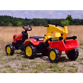 TRAKTOR NA PEDAŁY Z PRZYCZEPĄ I KOPARKĄ/ TR3007