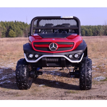 MERCEDES BENZ UNIMOG 4X4,12V14AH, AMORTYZATORY, MIĘKKIE KOŁA, MP4, LAKIER SUPER OPCJA/UNIMOG