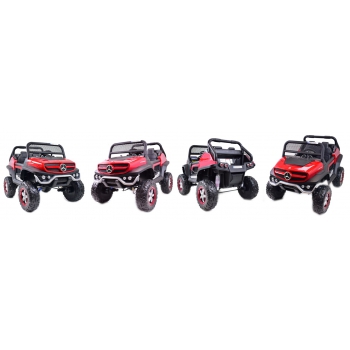 MERCEDES BENZ UNIMOG 4X4,12V14AH, AMORTYZATORY, MIĘKKIE KOŁA, MP4, LAKIER SUPER OPCJA/UNIMOG