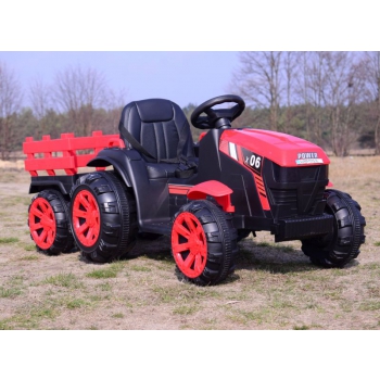WIELKI TRAKTOR NA AKUMULATOR Z PRZYCZEPĄ 