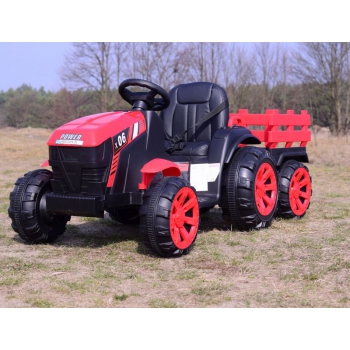 WIELKI TRAKTOR NA AKUMULATOR Z PRZYCZEPĄ 