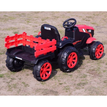 WIELKI TRAKTOR NA AKUMULATOR Z PRZYCZEPĄ 