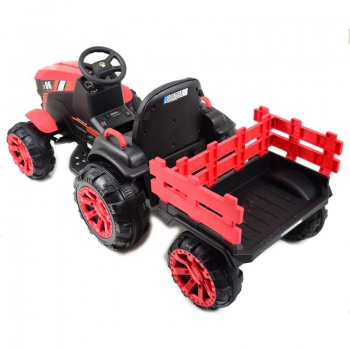 WIELKI TRAKTOR NA AKUMULATOR Z PRZYCZEPĄ 
