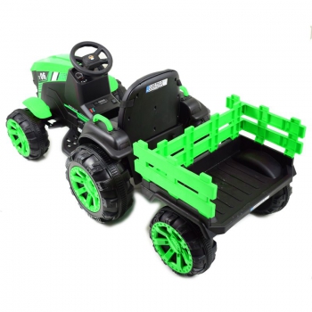 WIELKI TRAKTOR NA AKUMULATOR Z PRZYCZEPĄ 