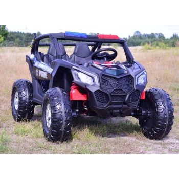 MEGA BUGGY UTV POLICJA TURBO R FOX DLA 2 DZIECI 4X200 W, 24V, SUPER MOC, WSPOMAGANIE/XB2118