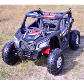 MEGA BUGGY UTV POLICJA TURBO R FOX DLA 2 DZIECI 4X200 W, 24V, SUPER MOC, WSPOMAGANIE/XB2118
