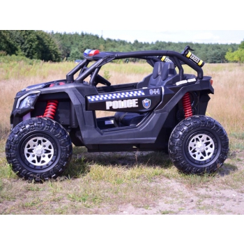 MEGA BUGGY UTV POLICJA TURBO R FOX DLA 2 DZIECI 4X200 W, 24V, SUPER MOC, WSPOMAGANIE/XB2118