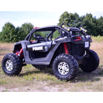 MEGA BUGGY UTV POLICJA TURBO R FOX DLA 2 DZIECI 4X200 W, 24V, SUPER MOC, WSPOMAGANIE/XB2118