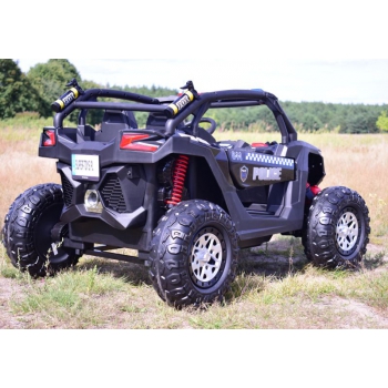 MEGA BUGGY UTV POLICJA TURBO R FOX DLA 2 DZIECI 4X200 W, 24V, SUPER MOC, WSPOMAGANIE/XB2118