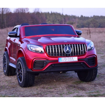 MERCEDES GLC 63S LICENCJA, 4X4, 2x12V, WALIZKA, MIĘKKIE KOŁA EVA, MIĘKKIE SIEDZENIE, LAKIER POLEROWANY, FULL OPCJA/XMX608