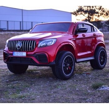 MERCEDES GLC 63S LICENCJA, 4X4, 2x12V, WALIZKA, MIĘKKIE KOŁA EVA, MIĘKKIE SIEDZENIE, LAKIER POLEROWANY, FULL OPCJA/XMX608