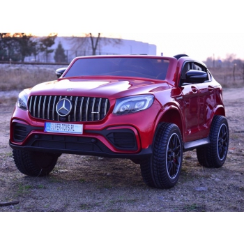 MERCEDES GLC 63S LICENCJA, 4X4, 2x12V, WALIZKA, MIĘKKIE KOŁA EVA, MIĘKKIE SIEDZENIE, LAKIER POLEROWANY, FULL OPCJA/XMX608