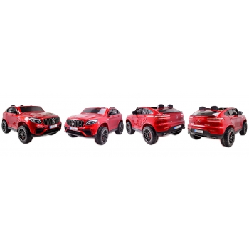 MERCEDES GLC 63S LICENCJA, 4X4, 2x12V, WALIZKA, MIĘKKIE KOŁA EVA, MIĘKKIE SIEDZENIE, LAKIER POLEROWANY, FULL OPCJA/XMX608