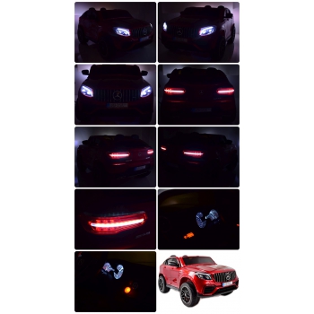 MERCEDES GLC 63S LICENCJA, 4X4, 2x12V, WALIZKA, MIĘKKIE KOŁA EVA, MIĘKKIE SIEDZENIE, LAKIER POLEROWANY, FULL OPCJA/XMX608