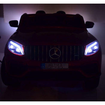 MERCEDES GLC 63S LICENCJA, 4X4, 2x12V, WALIZKA, MIĘKKIE KOŁA EVA, MIĘKKIE SIEDZENIE, LAKIER POLEROWANY, FULL OPCJA/XMX608