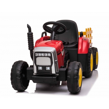 SUPER TRAKTOR BLOW - NA AKUMULATOR Z PRZYCZEPĄ, MIĘKKIE KOŁA, MIEKKIE SIEDZENIE, PILOT/XMX611