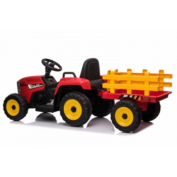 SUPER TRAKTOR BLOW - NA AKUMULATOR Z PRZYCZEPĄ, MIĘKKIE KOŁA, MIEKKIE SIEDZENIE, PILOT/XMX611