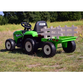 SUPER TRAKTOR BLOW - NA AKUMULATOR Z PRZYCZEPĄ, MIĘKKIE KOŁA, MIEKKIE SIEDZENIE, PILOT/XMX611