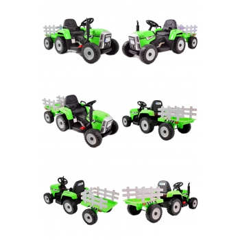 SUPER TRAKTOR BLOW - NA AKUMULATOR Z PRZYCZEPĄ, MIĘKKIE KOŁA, MIEKKIE SIEDZENIE, PILOT/XMX611