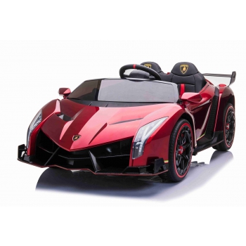 ORYGINALNE LAMBORGHINI VENENO NA AKUMULATOR, MIĘKKIE KOŁA, MIĘKKIE SIEDZENIE, LAKIER/XMX615