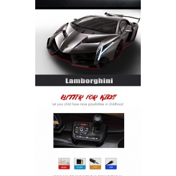 ORYGINALNE LAMBORGHINI VENENO NA AKUMULATOR, MIĘKKIE KOŁA, MIĘKKIE SIEDZENIE, LAKIER/XMX615