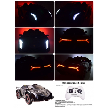 ORYGINALNE LAMBORGHINI VENENO NA AKUMULATOR, MIĘKKIE KOŁA, MIĘKKIE SIEDZENIE, LAKIER/XMX615