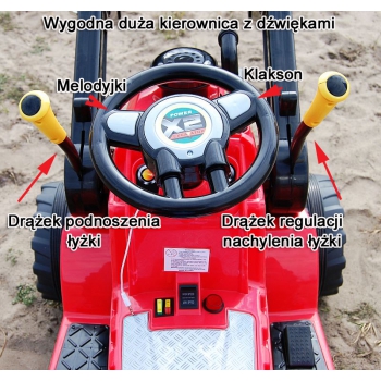 NAJMOCNIEJSZY TRAKTOR Z ŁYŻKĄ  I PILOTEM 12V  DWIE PRĘDKOŚCI/1005A